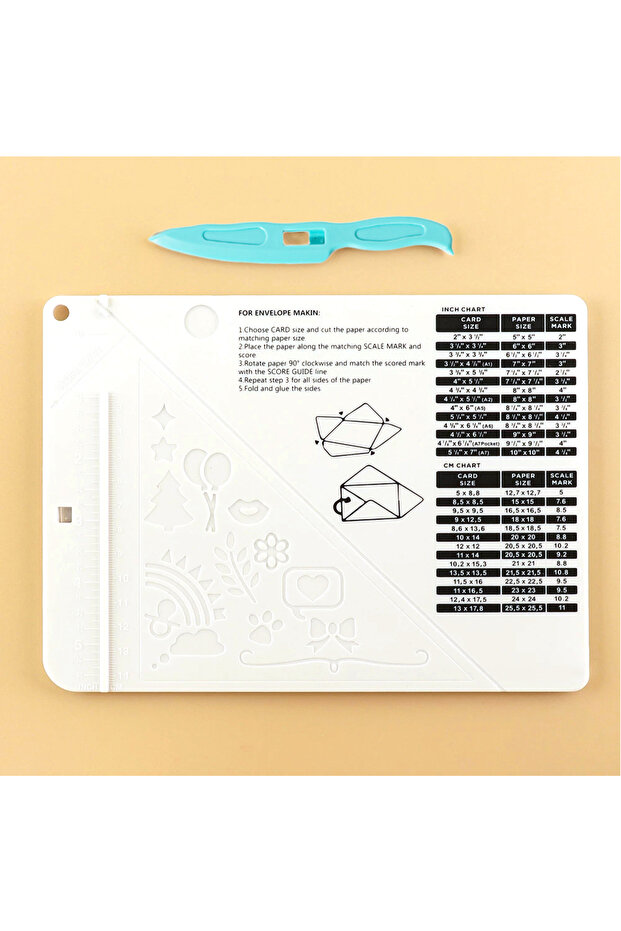 Choice Multi-Purpose Scoring Board with Measuring Grid Envelope Maker Board Handmade Craft Embossed