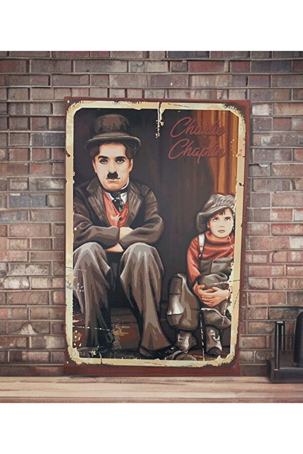 Charlie chaplin ahşap poster