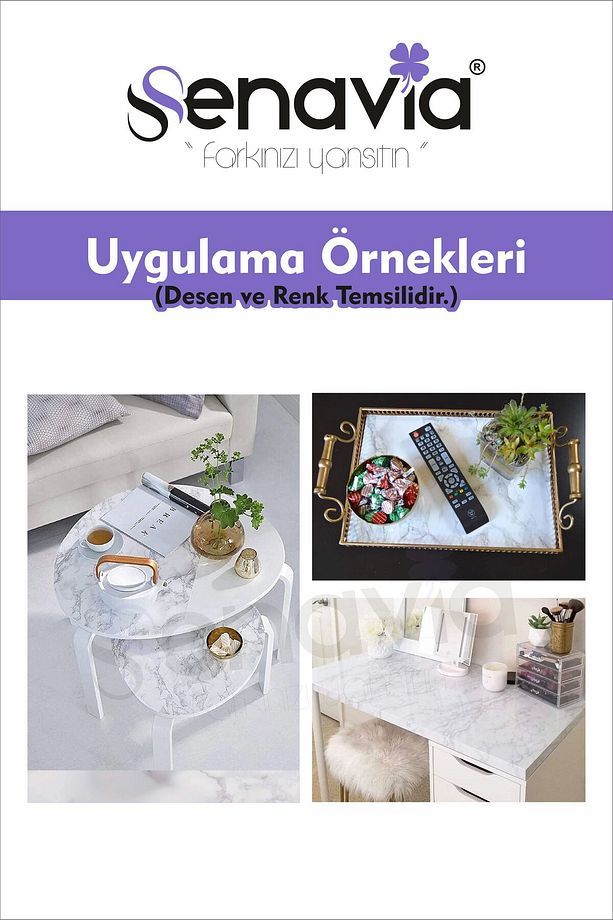 Code 89 Suya Dayanıklı Mutfak Banyo Zemin Mermer Mobilya Fayans Yapışkanlı Folyo Kaplama - 7