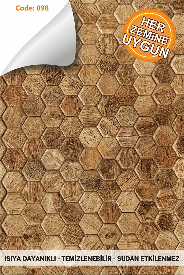 Code 98 Suya Dayanıklı Mutfak Banyo Zemin Mermer Mobilya Fayans Yapışkanlı Folyo Kaplama - 1