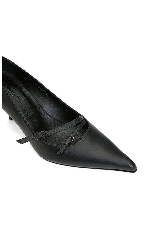 Siyah Deri Stiletto - 6