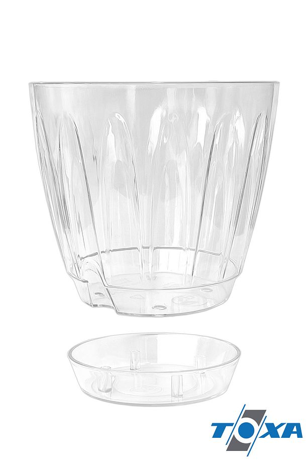 1.5 litre Papatya Orkide Saksısı Tabaklı Şeffaf Plastik Saksı Ø14,3 x 13,3 cm - 5