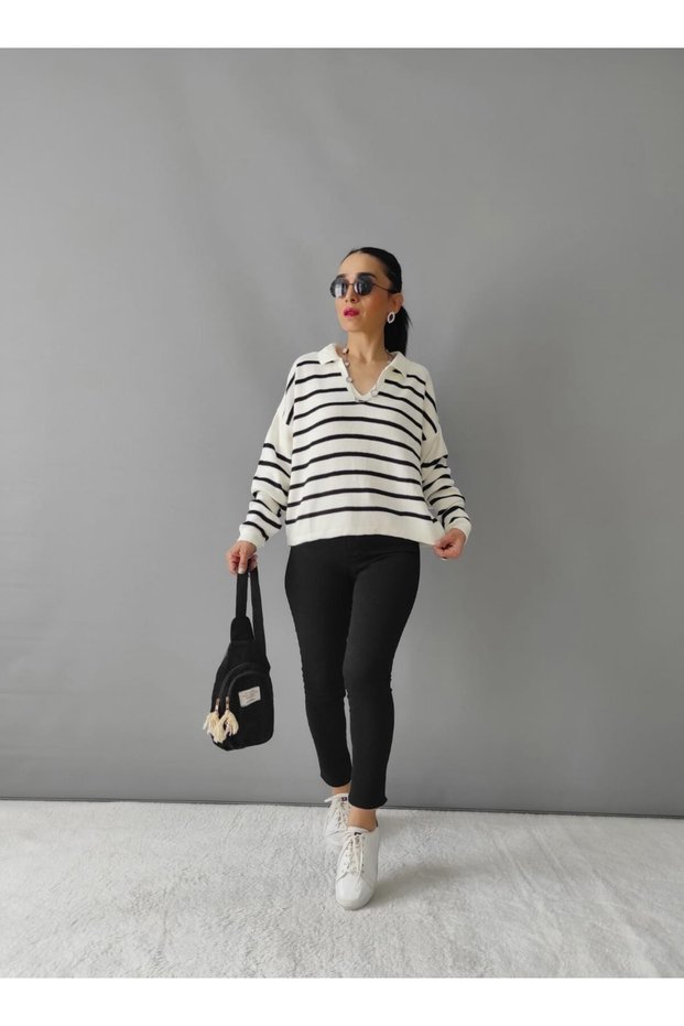 Polo collar sweater
