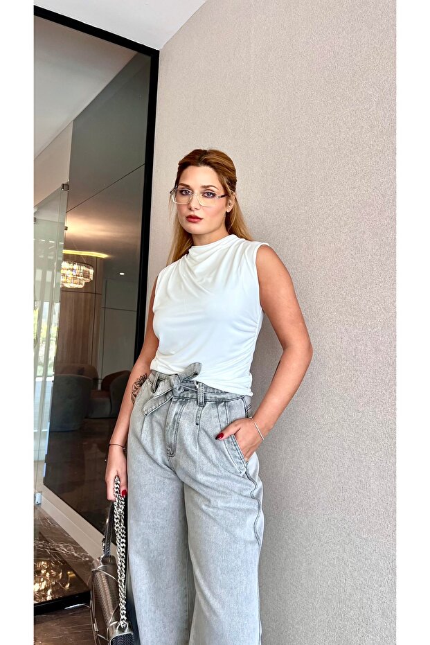 Λευκή μπλούζα Bebeplus ντραπέ - 1