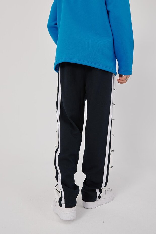 Erkek Harf Detaylı Şeritli Lacivert Eşofman Altı - 5