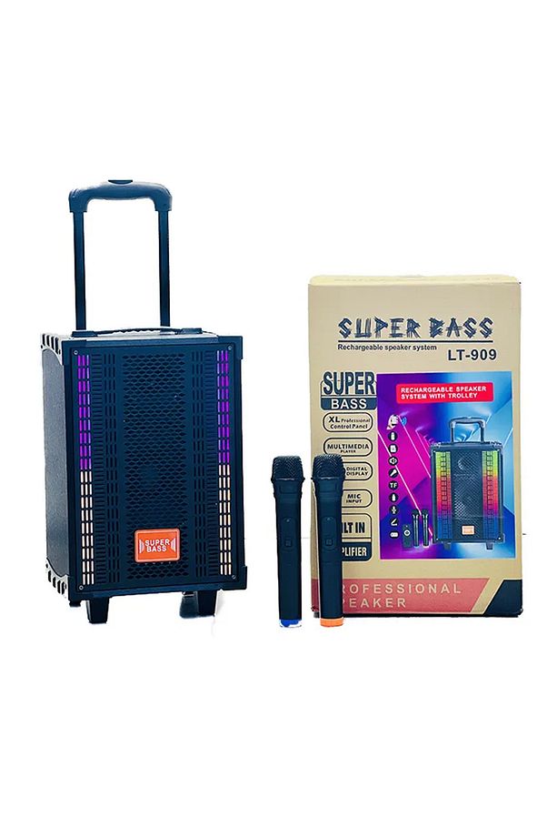 Lt-909 Şarjlı Çift Mikrofonlu Hoparlör Karaoke Sistemi Taşınabilir Amfi Bluetooth Hoparlör - 4