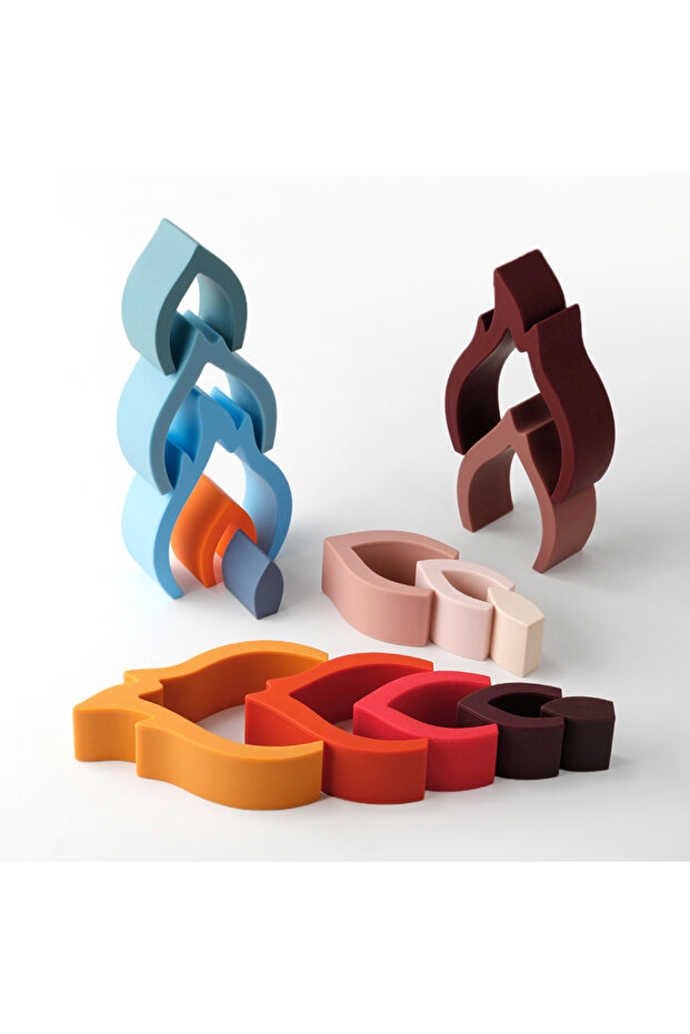 1Set Soft Building Blocks Silicone Stacking Blocks Baby Toy Round Shape Silicone Construction Toy... - 4