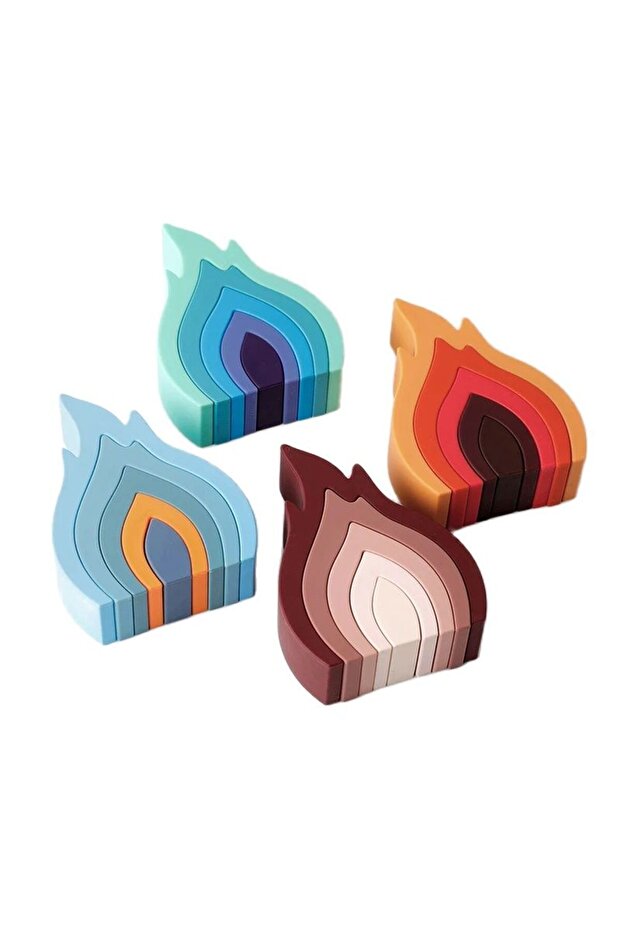 1Set Soft Building Blocks Silicone Stacking Blocks Baby Toy Round Shape Silicone Construction Toy... - 8