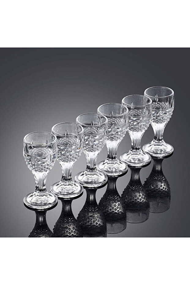 6pcs 10ml 6pcs Goblet Spirits Cup 10ml Small Capacity Glass Baijiu Cup Mouthful Wine Dispenser Cups