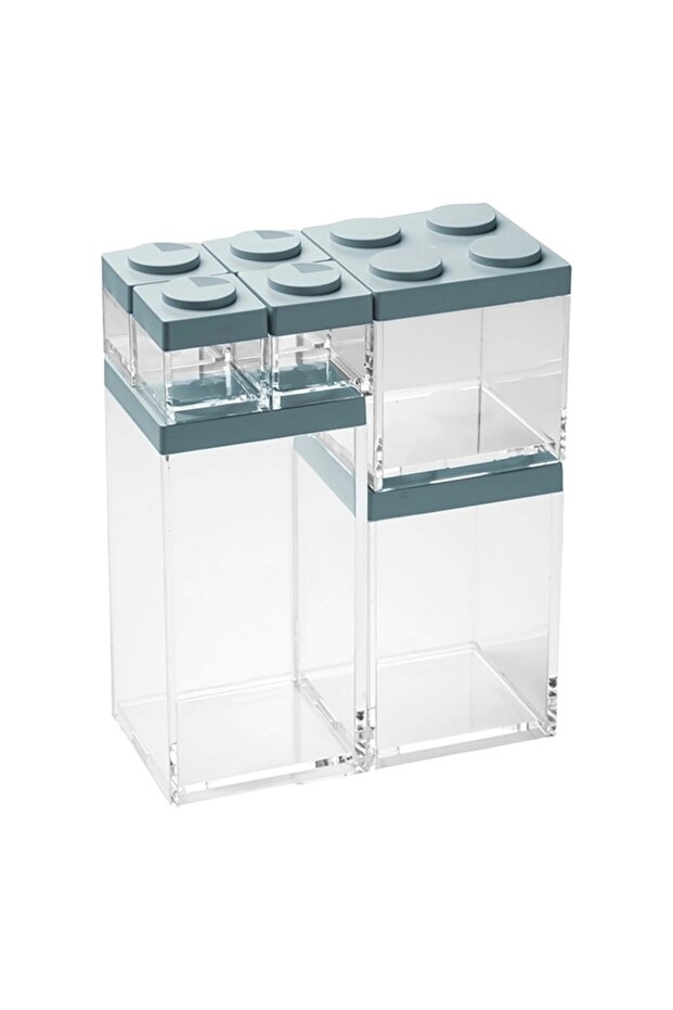 7-Piece Plastic Brickstore Dishwasher Safe BPA Free Storage Box Set