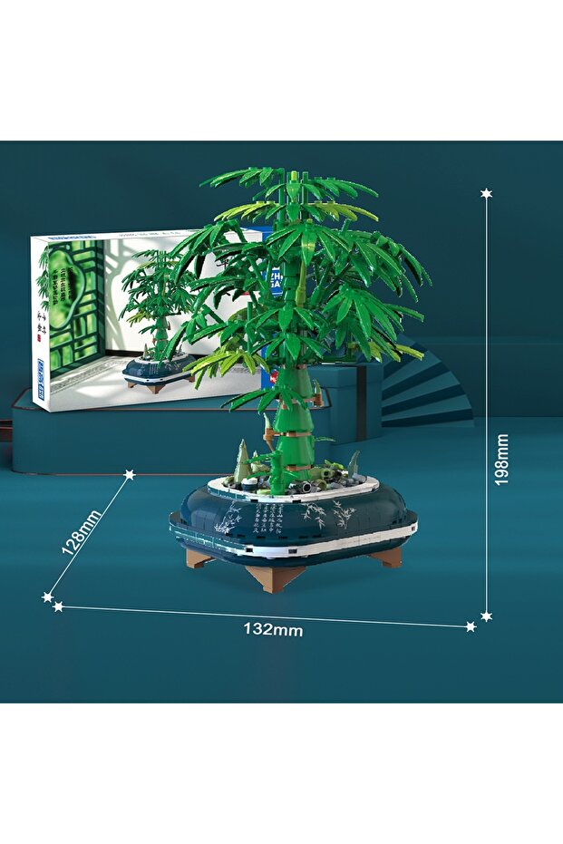 with box Mini Blocks Bamboo Blocks Knew Built Bamboo Bonsai Mini Building Blocks Series 3D Model Bri - 1