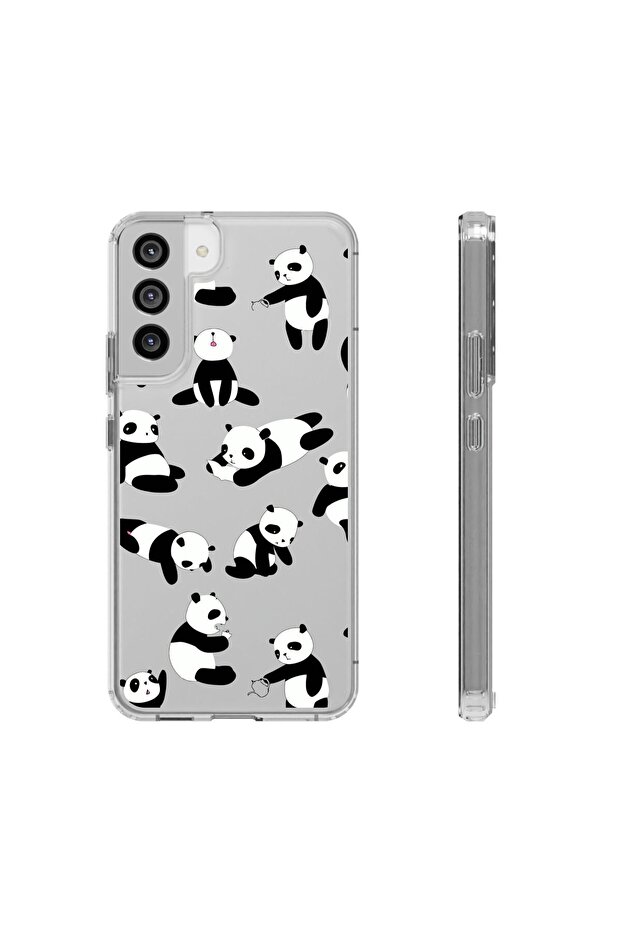 حافظة هاتف سامسونج S24 بلس S24 Plus شفافة بنمط الباندا حافظة هاتف متينة - 1