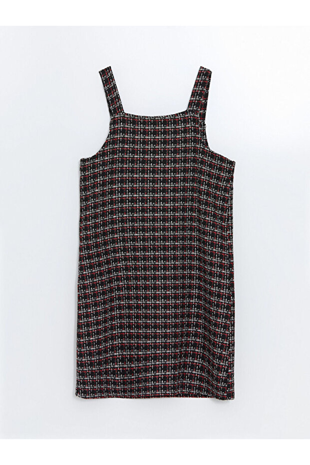 Kare Yaka Tüvit Kız Çocuk Elbise - 2