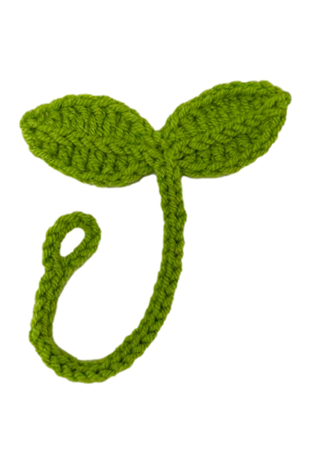 green Knitted Crochet Leaf Sprout Bookmark Leaf Decor Green DIY Craft Cute Handmade Crochet Accessor