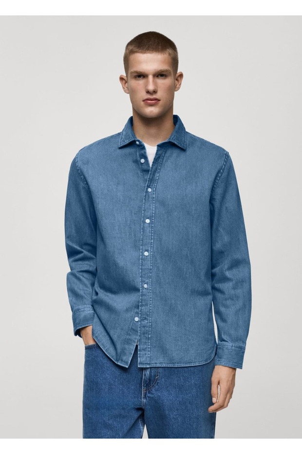 Normal Kesim Denim Gömlek - 1