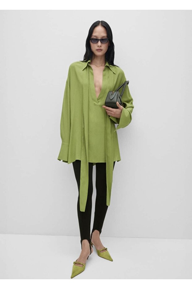 Μπλούζα σιφόν με δεσμό - 2