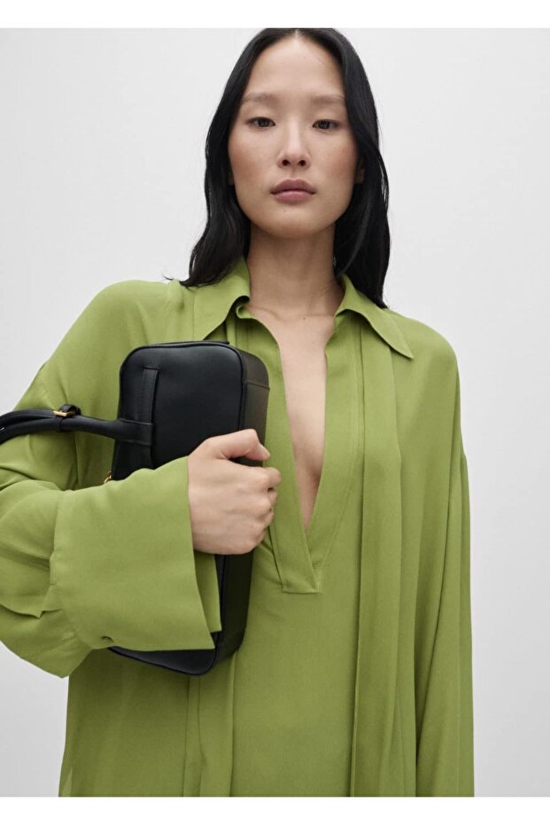 Μπλούζα σιφόν με δεσμό - 1