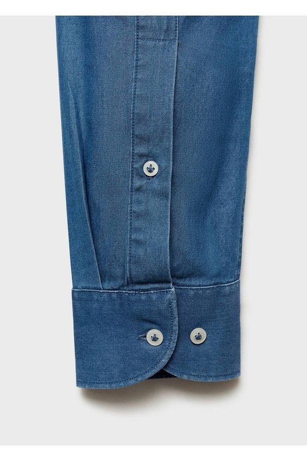 %100 Pamuklu Chambray Gömlek - 5