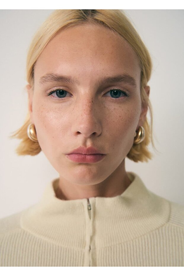 Fermuarlı perkins yaka kazak - 6