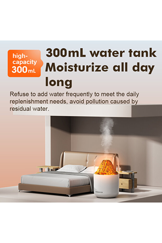 Mini Humidifier Crack Volcano Humidifier Spray Machine Usb Small Silent Desktop Colorful Atmosphe... - 7