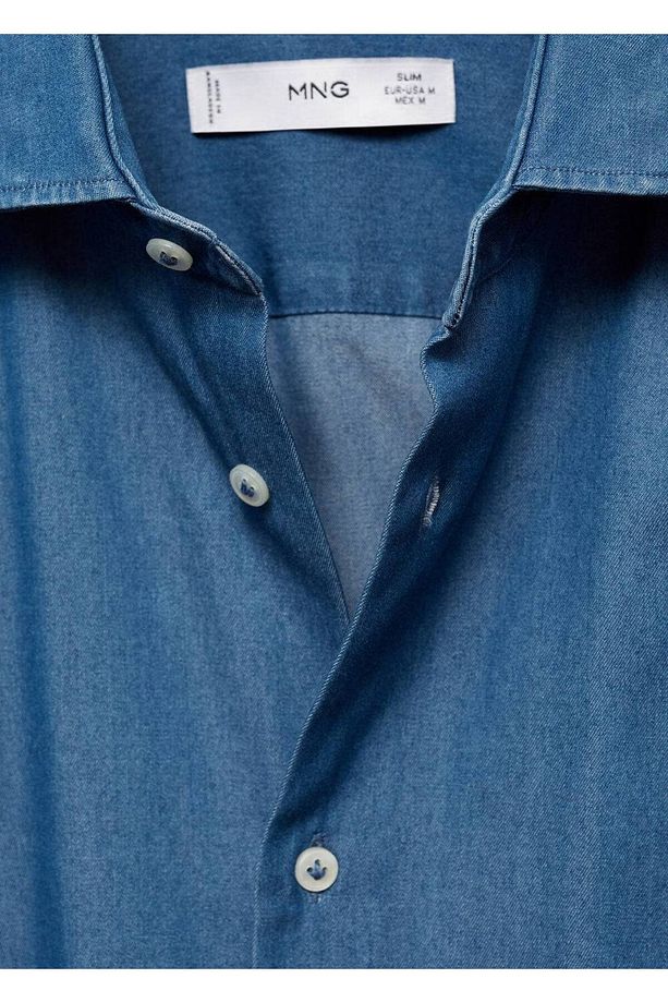 %100 Pamuklu Chambray Gömlek - 6