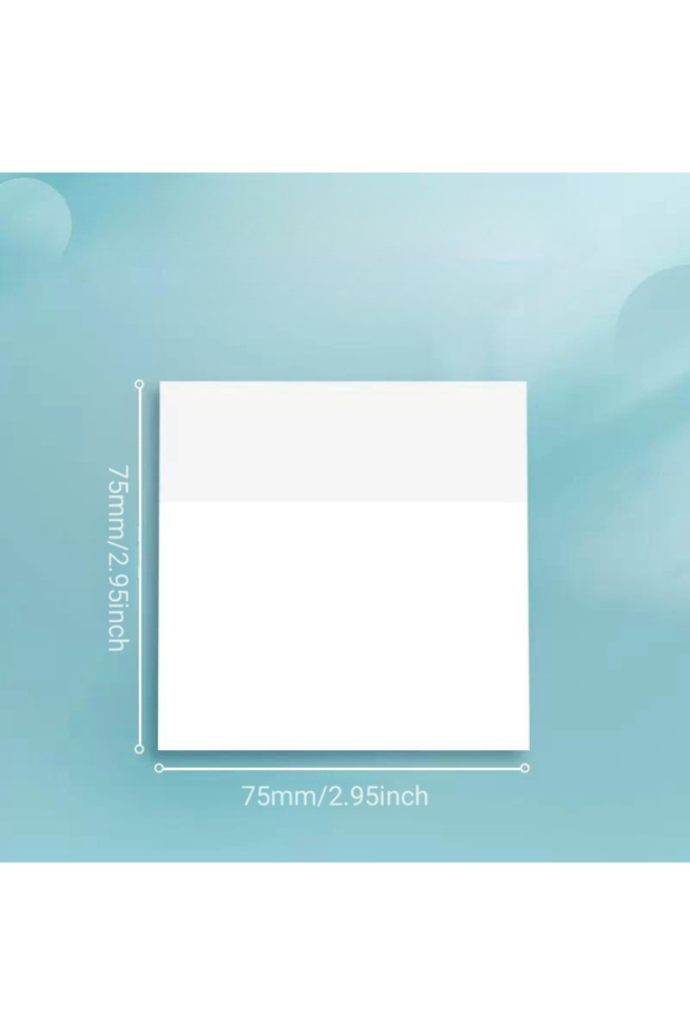 Medium 1 pack Transparent Sticky Note Pad, 3 Different Size See Through Clear Sticky Notes, Waterpro