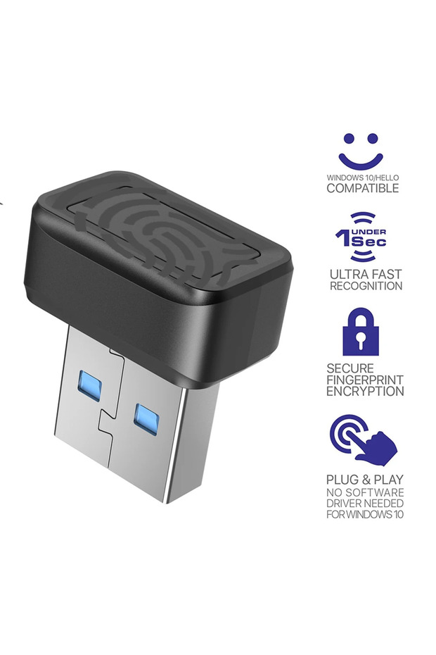 Fingerprint Reader USB Fingerprint Key Reader For Windows 10/11 Hello Security Key Biometric Scanner