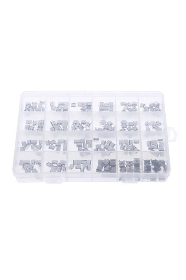 240pcs 240Pcs/Box Micro USB Connector 24 Models Jack Socket Connectors Jack Set Connectors fo