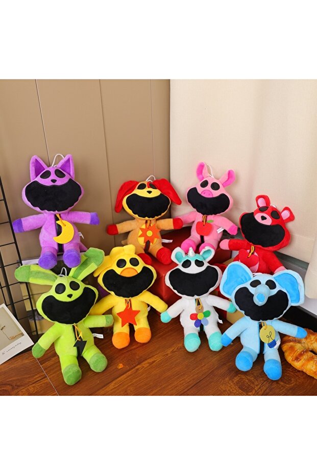 8 Smiling Critters Plush Toys Jumping House Cat Pup Bear Holding Plush Cat Pup Plush Doll Decorat... - 2