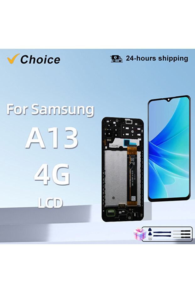 Black With Frame 6.6" Ips For Samsung Galaxy A13 4g Lcd A135 Touch Screen Digitizer Assembly For Sam - 1