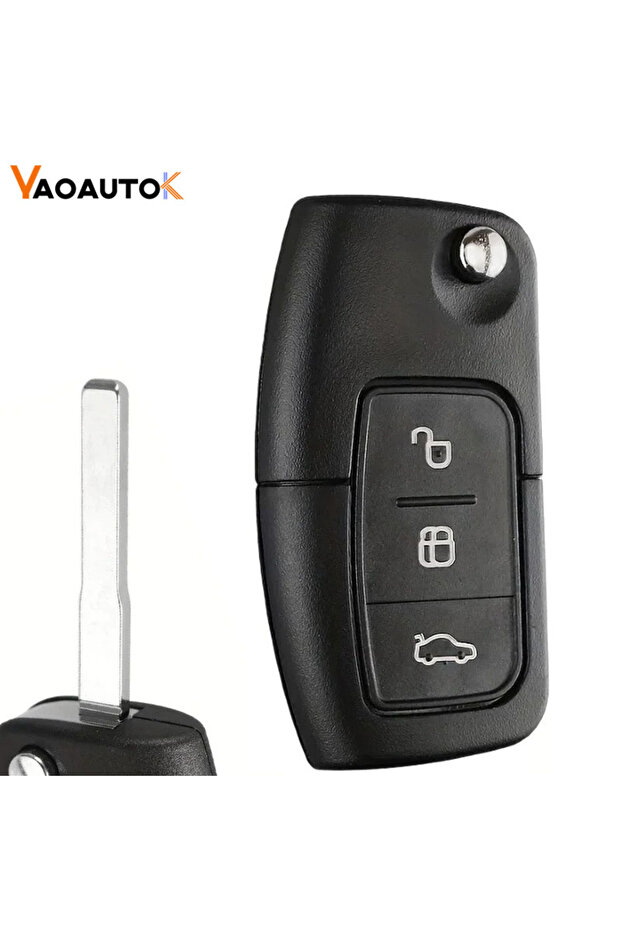 3-Button Replacement Smart Remote Key Shell Fob Suitable For Ford Focus Fiesta C-Max K-Uncut 3 Butto
