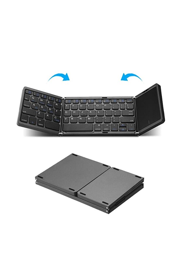 B089T Triple Folding Keyboard Mouse Button Mini Wireless Bluetooth Touchpad Multi-Device Portable... - 3