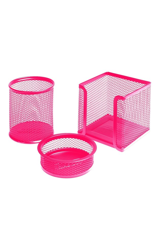 |   Metal Desk Organizer Set of 3, Anti-Slip Base and Metal Pen Holder - Paper Holder - Paper Clip