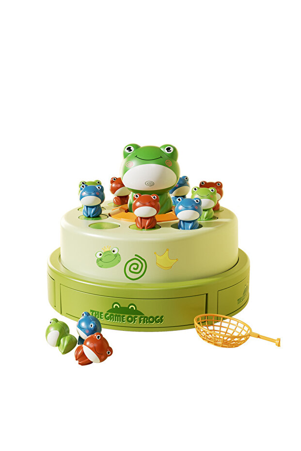 Children's Catapult Frog Turntable Net Fishing Electric Music Sound And Light Parent-child Intera... - 8