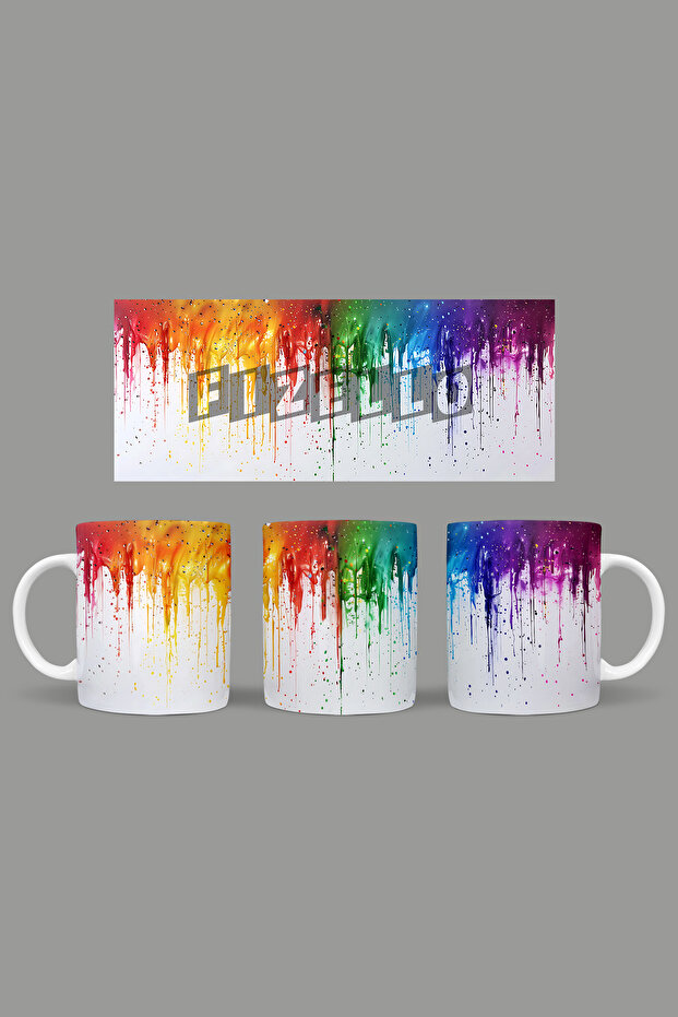 Flowing Paints - Colorful Drops Themed Mug