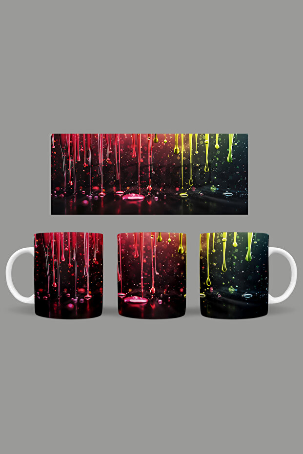 Flowing Paints - Colorful Drops Themed Mug