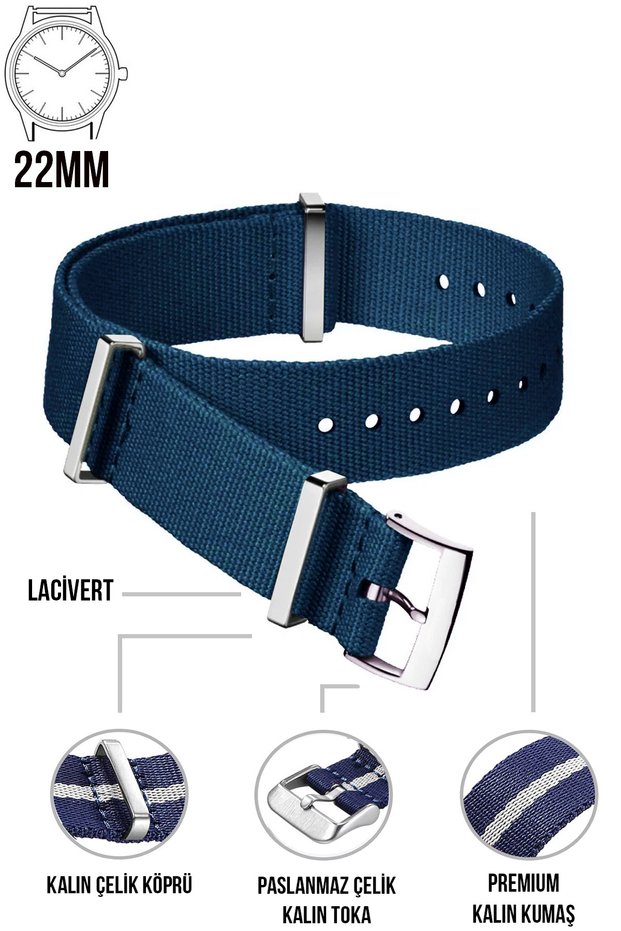 22mm Fossil-Welder-Casio-Seiko-Omega-Armani Watch Compatible Nato Textile Fabric Watch Band F39Xwds-22