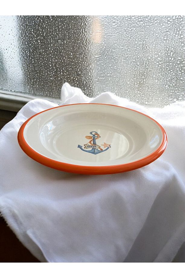 4 Adet 16CM Emaye Yemek Tabağı, Servis Tabağı, Emaye Tabak, Meze Tabağı, Sunum, Meyve, Marine Set - 5