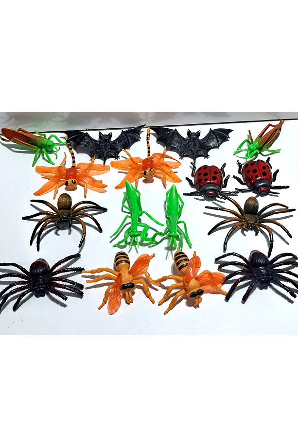 OYUNCAK HAYVANLAR BÖCEKLER KABUKLULAR ŞAKA HAYVANLARI 16 ADET 30X21CM - 6