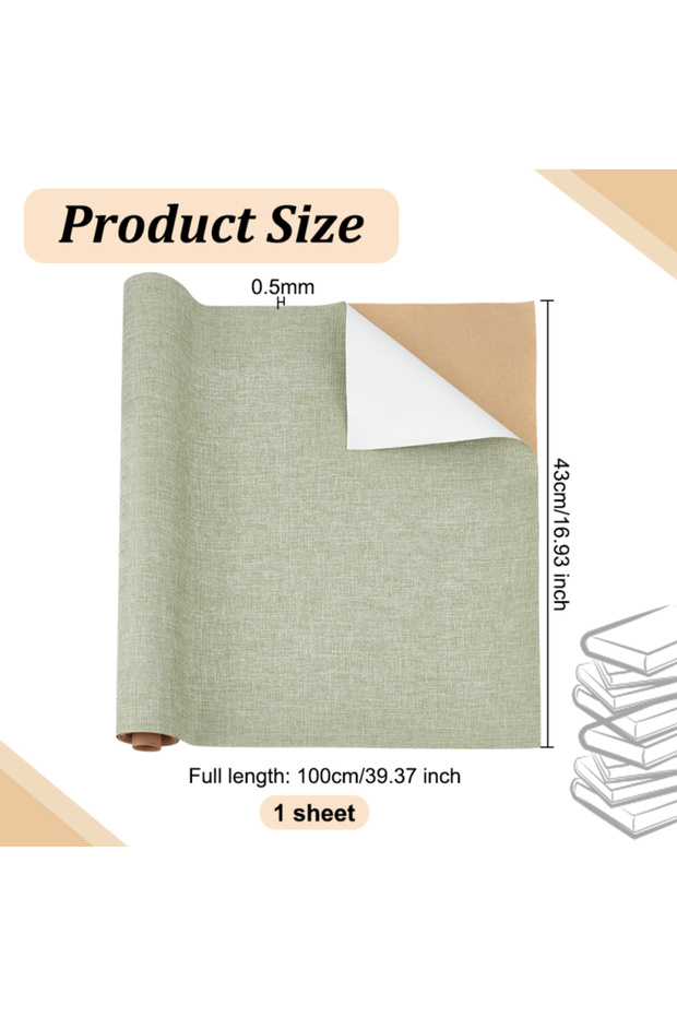 AECH03-11589 1 Sheet Rectangle Linen Fabric with Paper Back for Book Binding Dark Sea Green 100x43x0