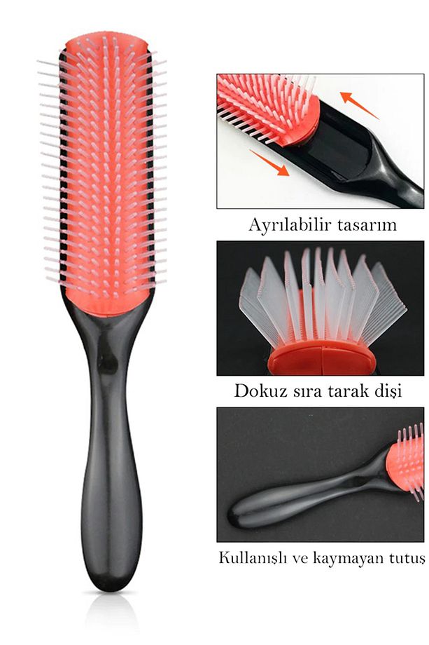 Styling Brush 9 Sıra Şekillendirme Fırçası Curly Girl Kıvırcık Metodu Fırçası - 5