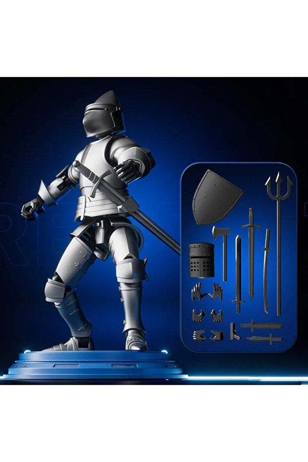 Knight Action Figures Paladin 13 Jointed Movable Shapeshift Robot 3D Printed Mannequin Character ... - 4