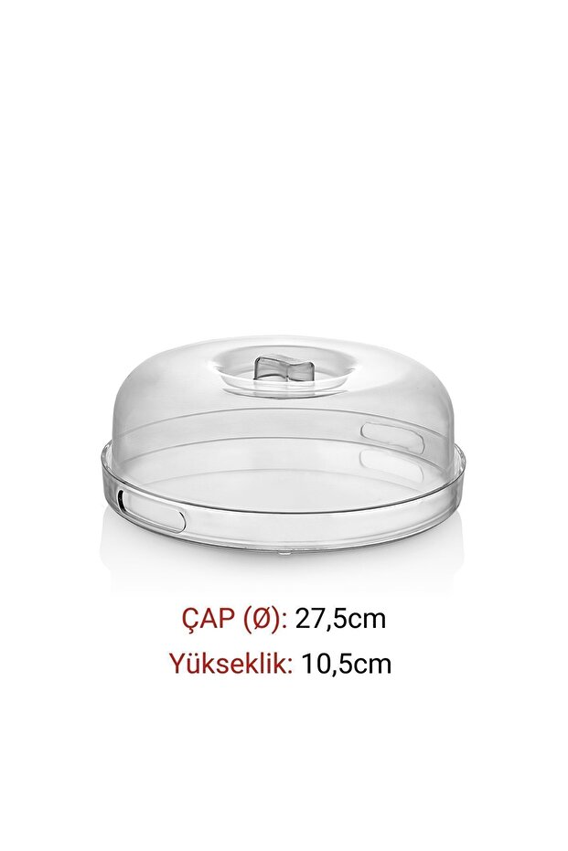 2'si 1 Arada Yuvarlak, Kristal Sunum Tepsisi ve Kek Fanusu - 2