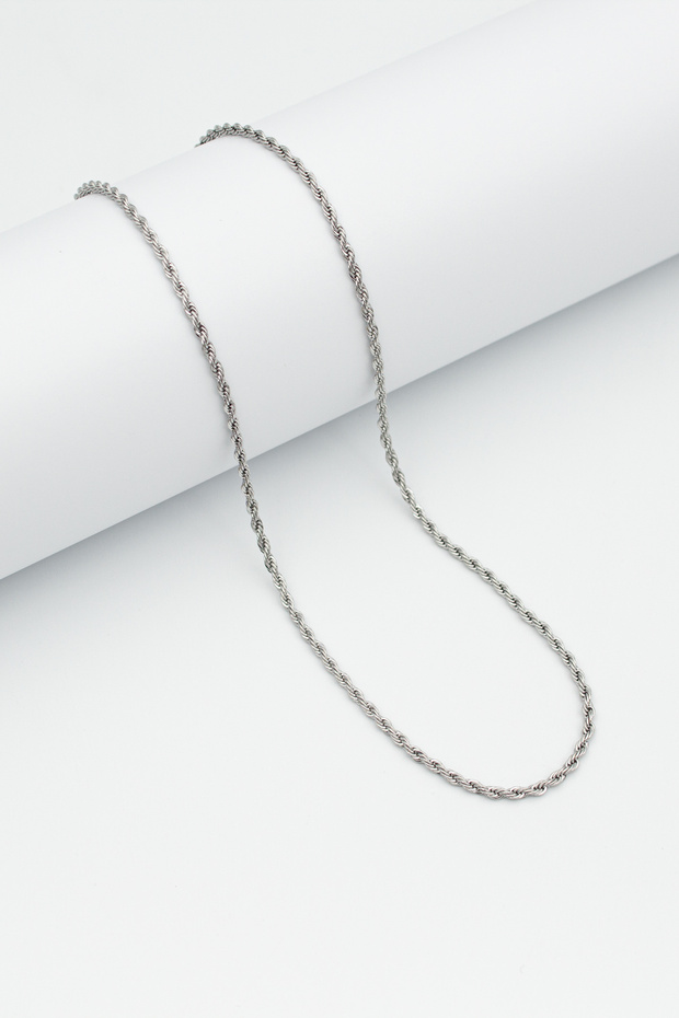 Twist Chain Stainless Steel Chain Necklace Silver Color - 2 mm