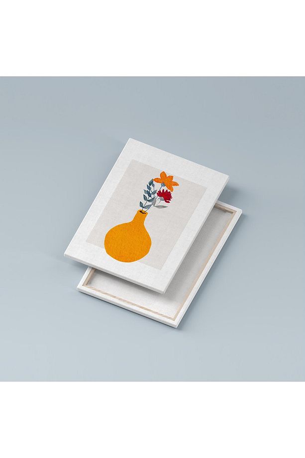 Bohem Kır Çiçekleri Kanvas Duvar Tablosu 3'lü Tablo Seti 40x55cm Minimal Floral Canvas - 4