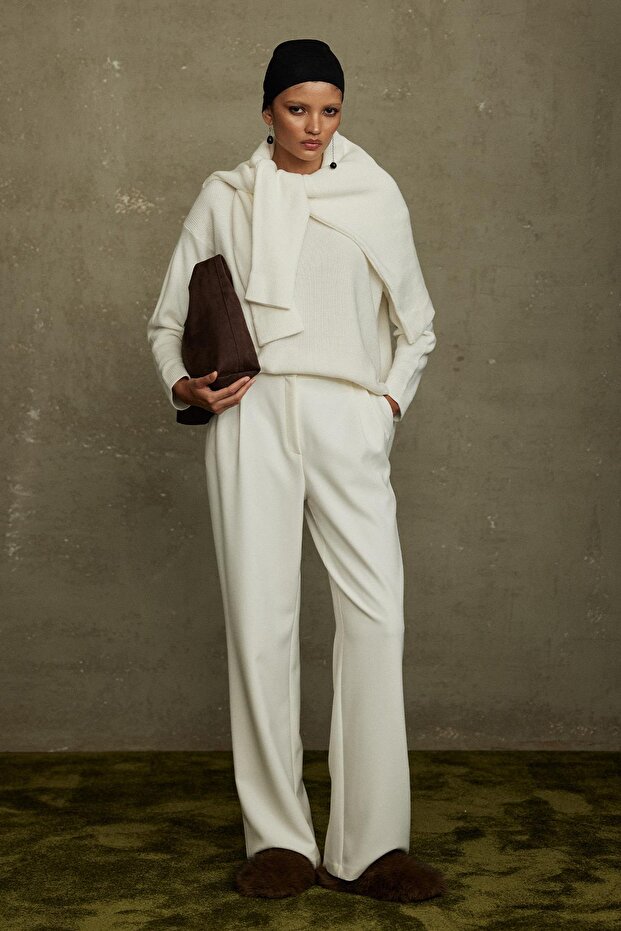 Ekru Caroline Basic İnce Kazak - 4