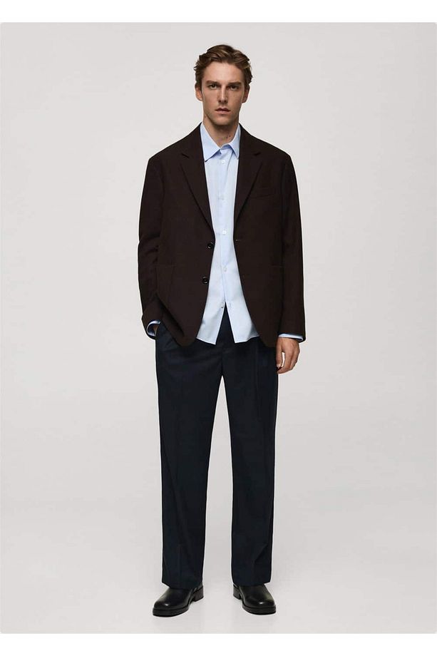 Regular kesim geri dönüştürülmüş yün blazer ceket - 2
