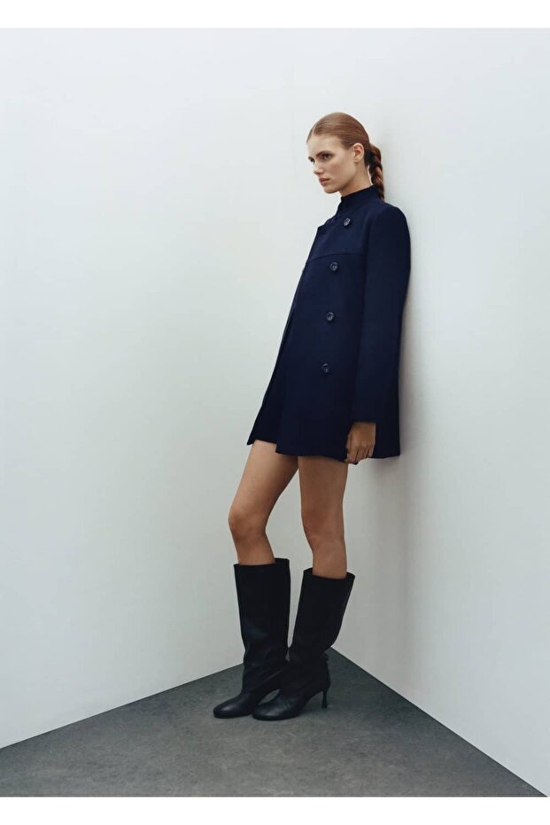 Double Breasted Cut Coat - 5