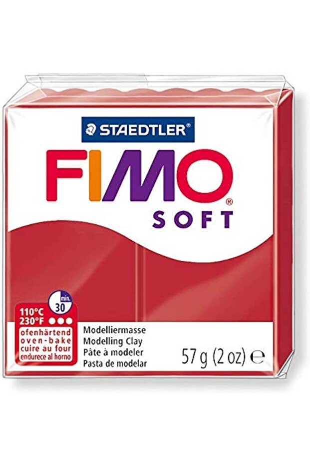 Fimo Polimer Kil 57gr Soft Modelleme Kili Noel Kırmızı / 8020-2 P - 1
