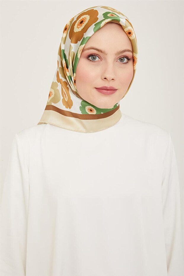 وشاح حريري منقوش بالزهور 24Ya9106 54 35